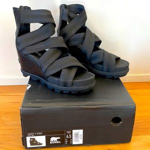 Sorel Joanie II strap platform shoes